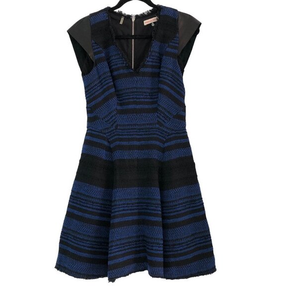 Rebecca Taylor Dresses & Skirts - Rebecca Taylor Tweed Dress Cap Sleeve Black Bland Size 8 Lined